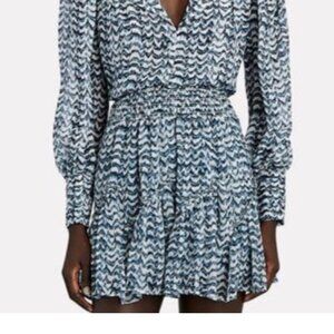 INTERMIX Mae Printed Silk Mini Skirt, Medium